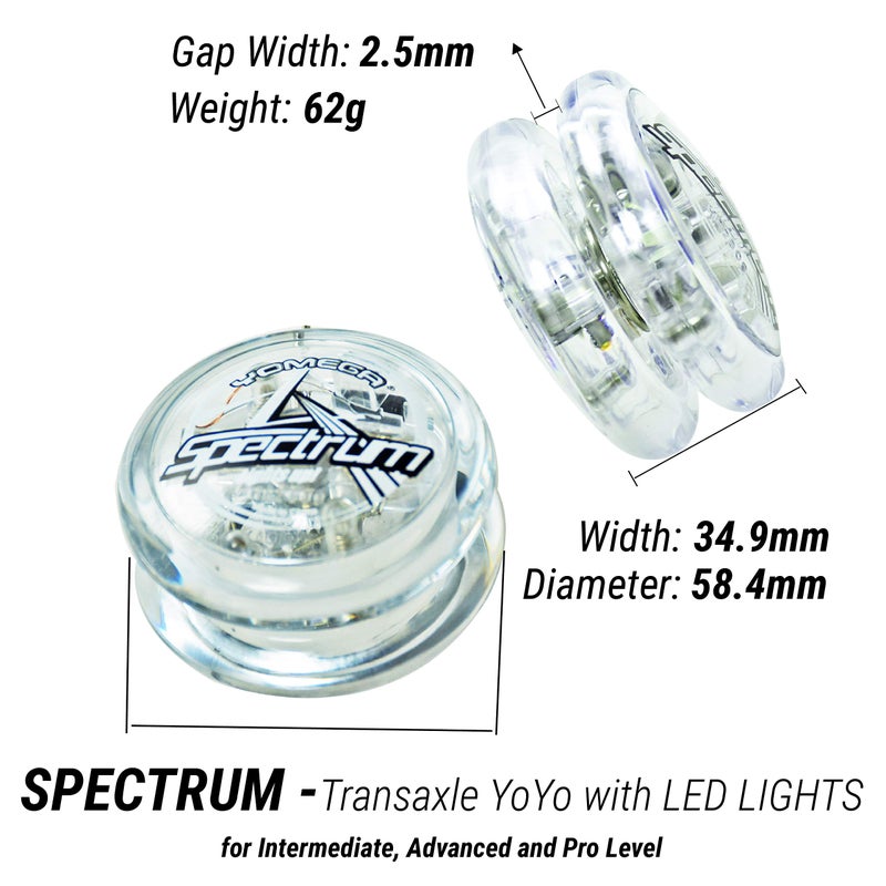 Yomega 3 Legendary Spinners The Original Yoyo with A Brain + Fireball Transaxle YoYo + Spectrum â€“ Light up with LED Lights for Kids Beginner, Intermediate and Pro Level String Trick Play - Image 5